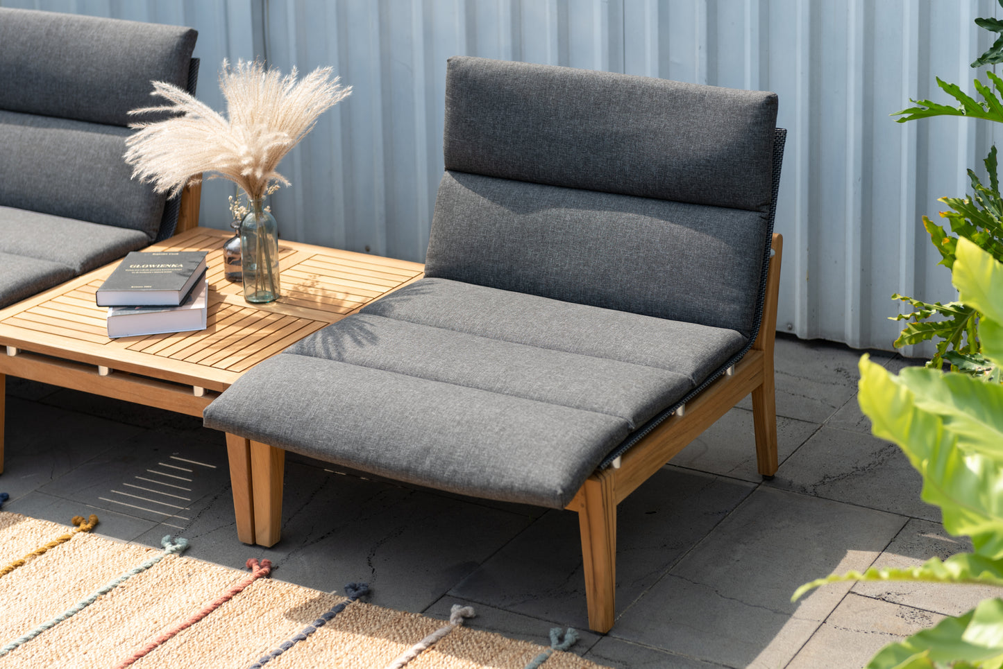 Arno Teak FSC 100% Certified Solid Wood Modular Sofa 8pc Dark Set