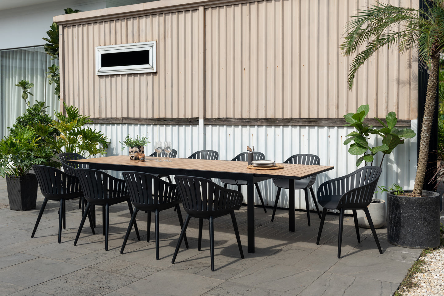 $3499 NOW $2699 *BRAND NEW*  11 Piece Rectangular Extendable 100% FSC Certified Teak Wood Outdoor Dining Set