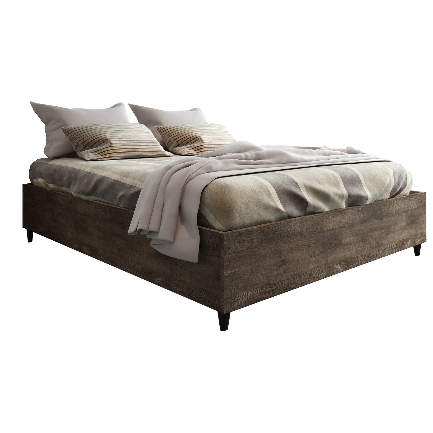 WAS $199 NOW $99 *BRAND NEW* Queen Bed Oak | Ideal Furniture For Bedroom