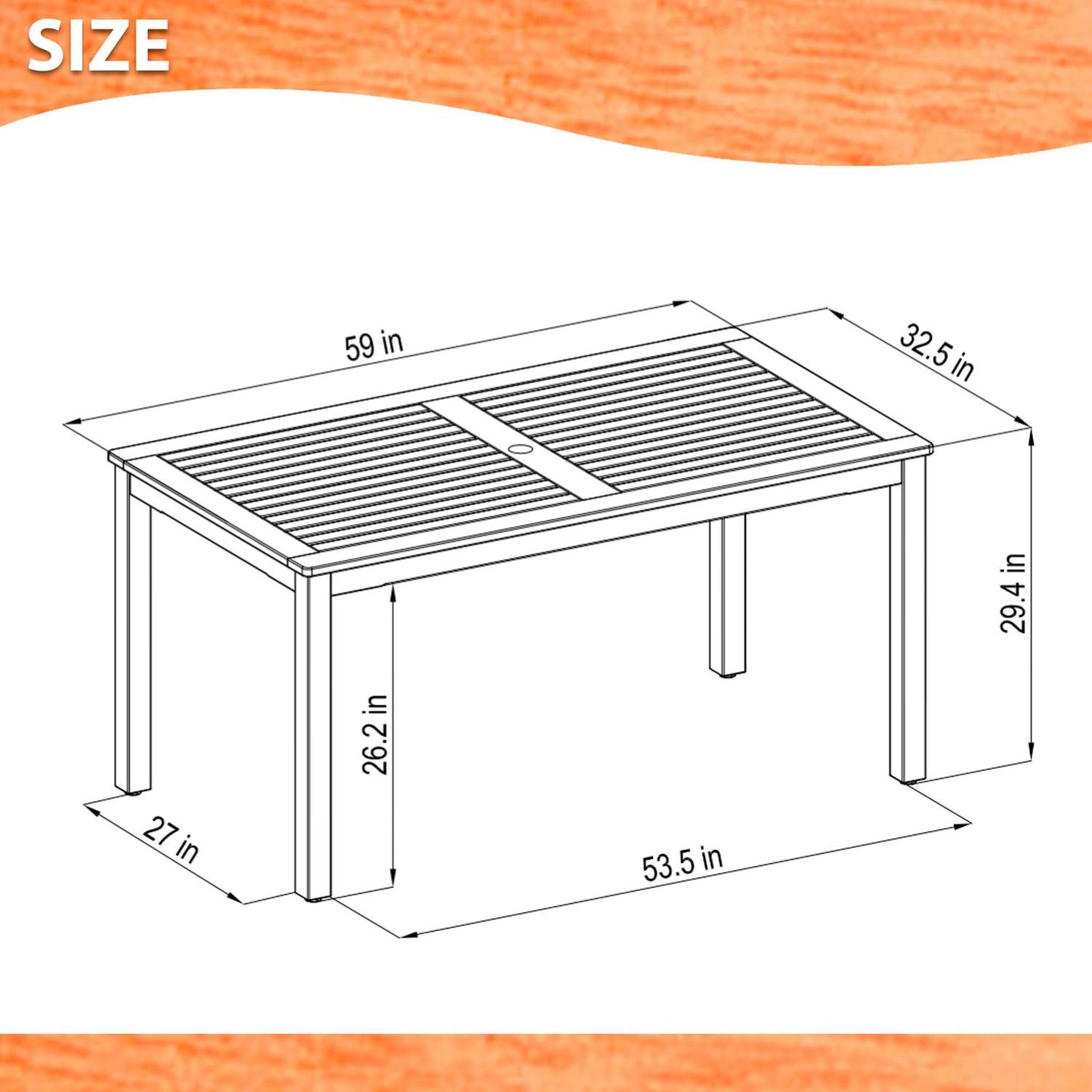 WAS $399. NOW $199 *BRAND NEW* Rectangular Solid Wood Table | Ideal Furniture for Outdoor