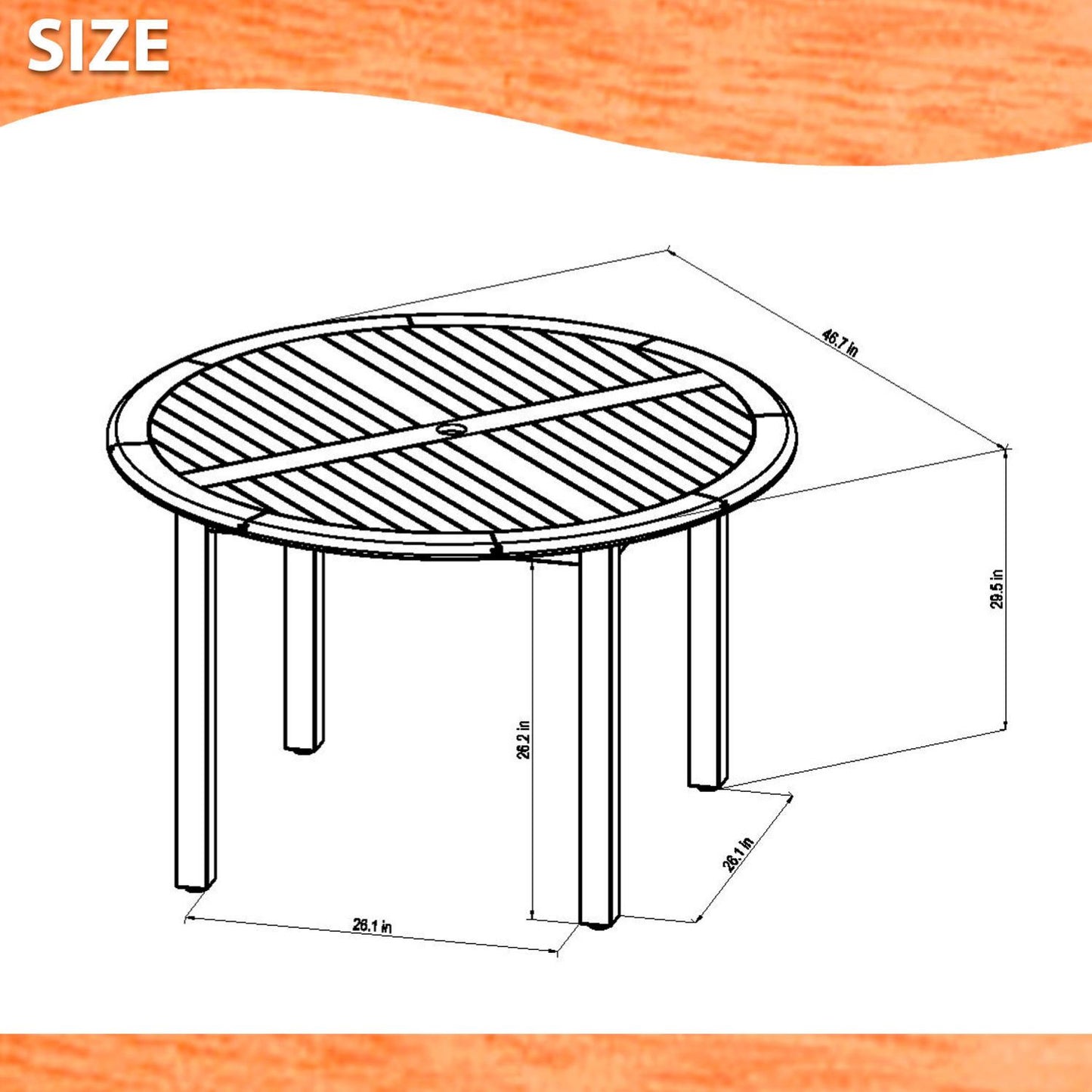 WAS $499. NOW $299 *BRAND NEW* Round 100% FSC Certified Wood Dining Table | Ideal Furniture For Outdoor