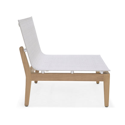 Arno Aluminum & Teak 100% FSC Certified Solid Wood White Side Sofa