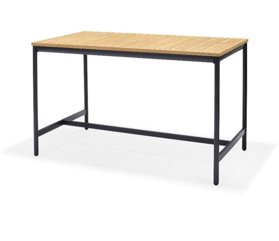 Bendigo Rectangular Aluminum Black Bar Table