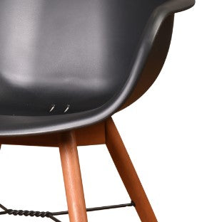 WAS $199. NOW $59. BRAND NEW Arm Black Chair Made Of 100% FSC Solid Wood Legs & Resin, Ideal Furniture For Outdoor