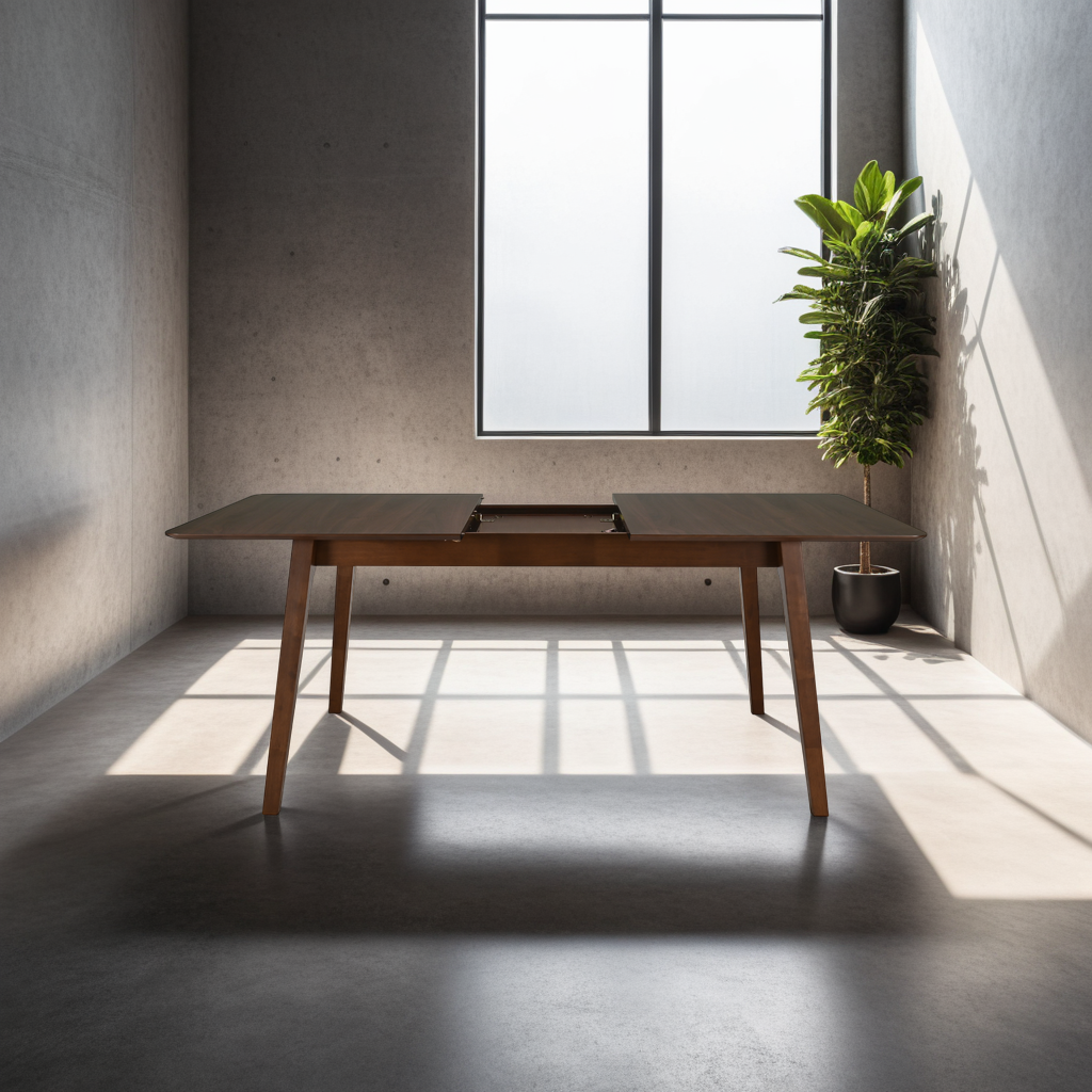 WAS $899 NOW $429 BRAND NEW Extendable Walnut Solid Rubber Wood Dining Table Ideal Furniture For Indoor