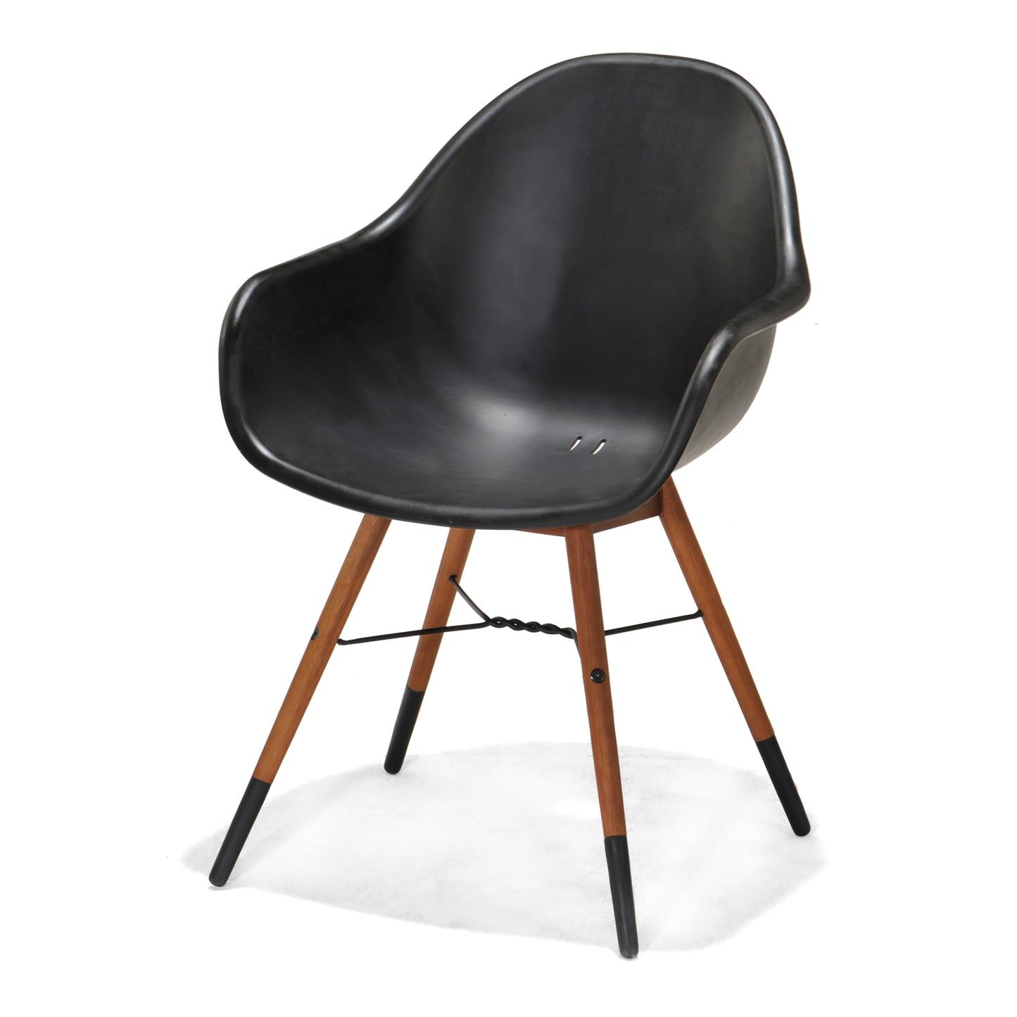 WAS $199. NOW $59. BRAND NEW Arm Black Chair Made Of 100% FSC Solid Wood Legs & Resin, Ideal Furniture For Outdoor