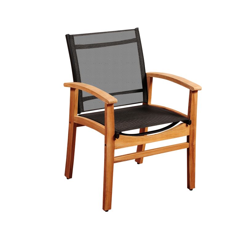 Fortuna Teak 100% FSC Certified Solid Wood Black Chair
