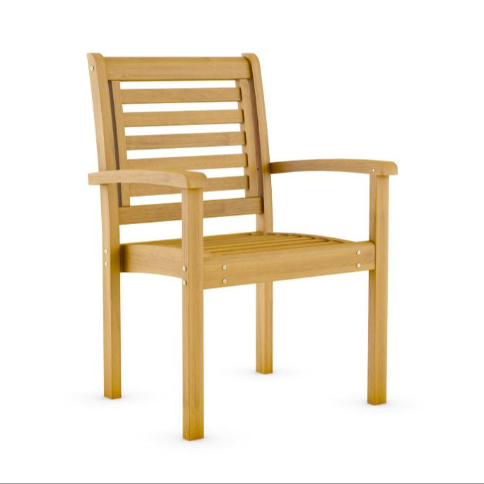 Milano 100% Teak Finish Certified Solid Hardwood Armchair