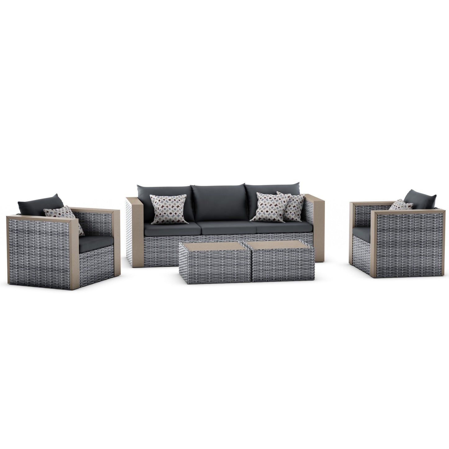 Cebu 5 Pieces Aluminum and Wicker Seating Set