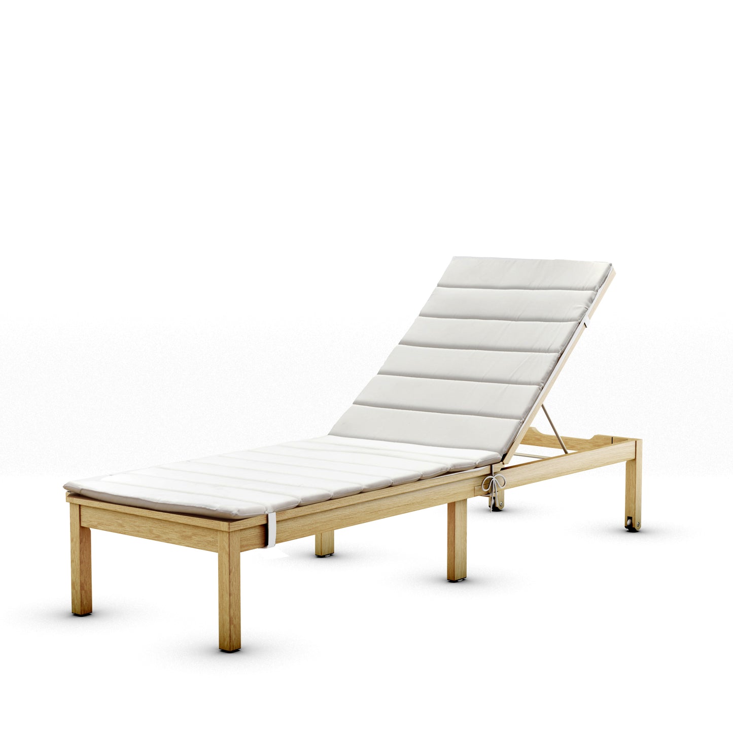 Louisiana KD Hardwood Lounger With White Cushion