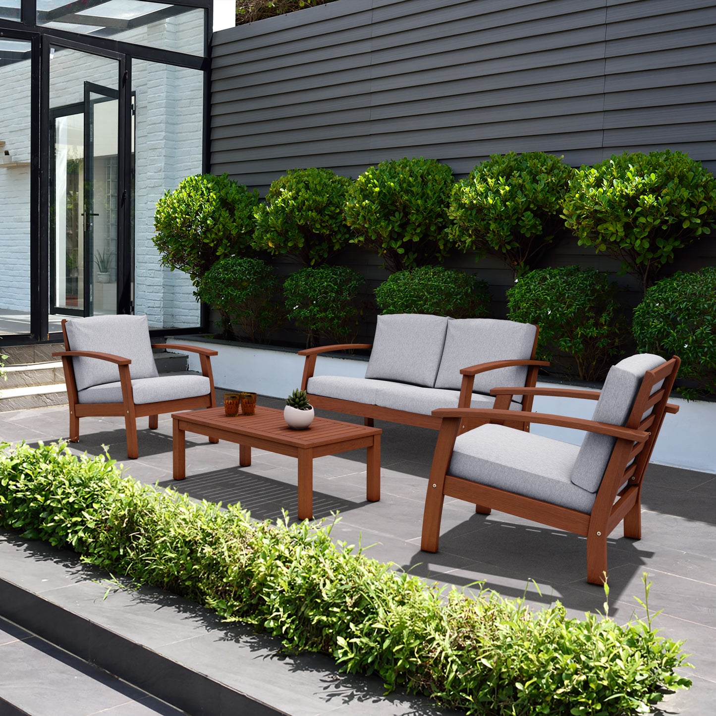WAS $1199 NOW $699 *BRAND NEW* 4 Piece 100% FSC Certified Hardwood Seating set