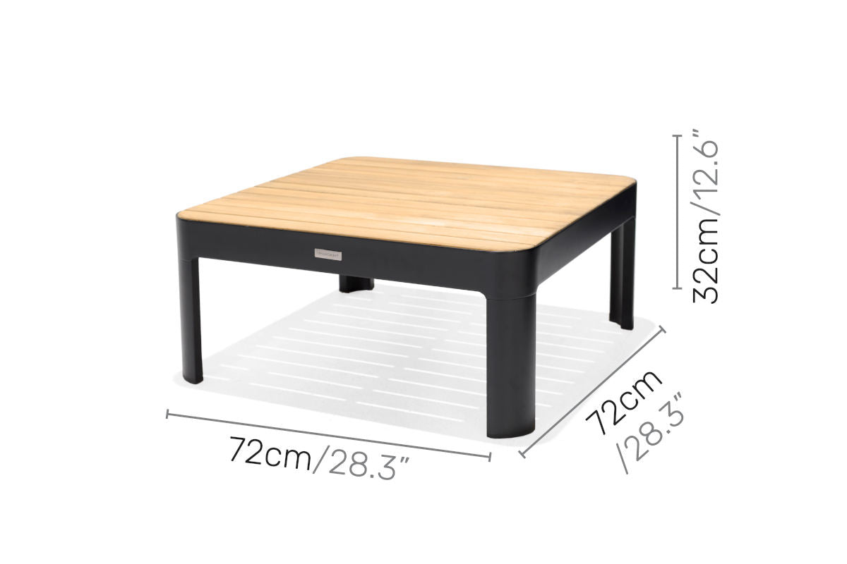 Portals Teak and Dark Aluminum Modular Sofa 3pc Set