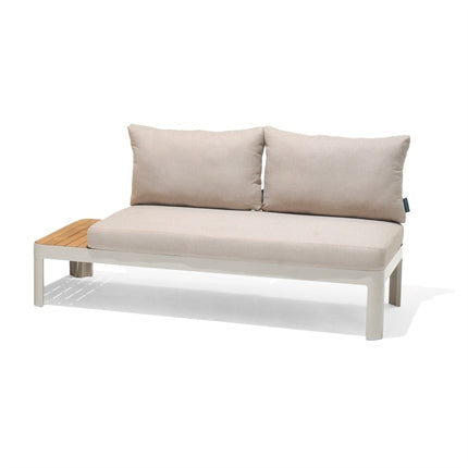 Portals Aluminum And Teak 100% FSC seater White sofa
