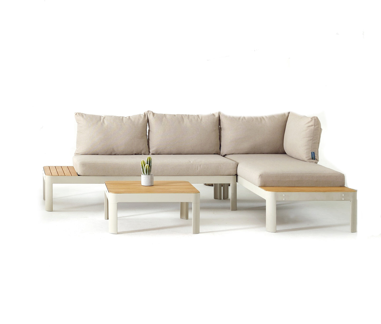 Portals Teak and Aluminum Modular Sofa 3pc Set