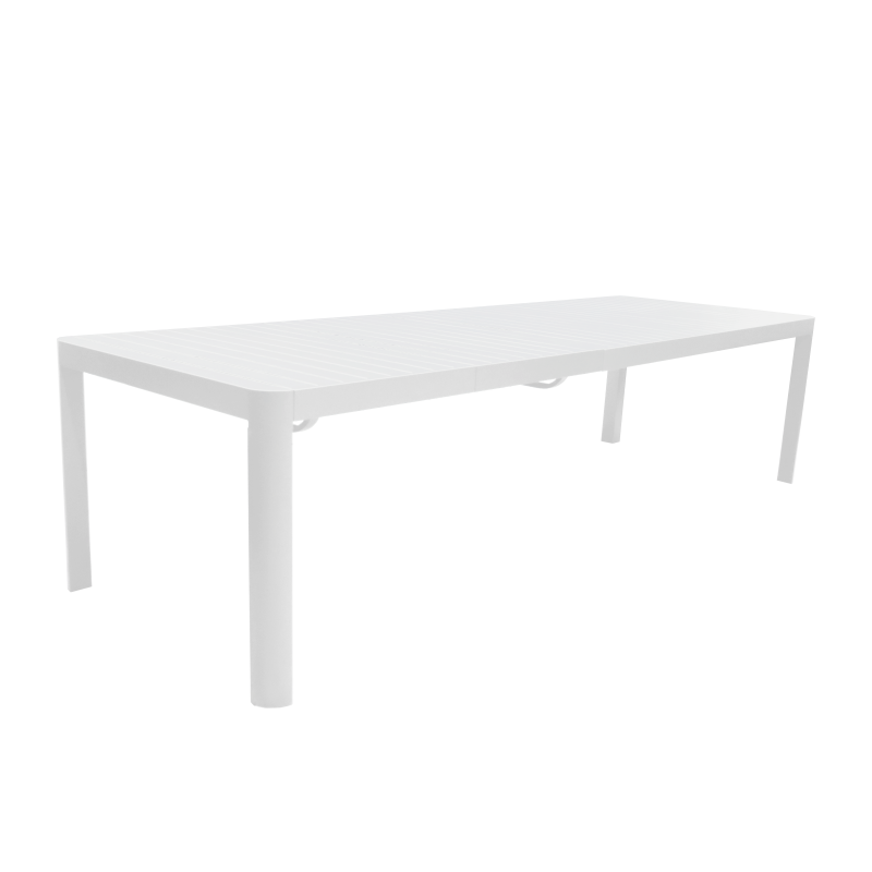California Extendable Aluminum Rectangular White Dining Table