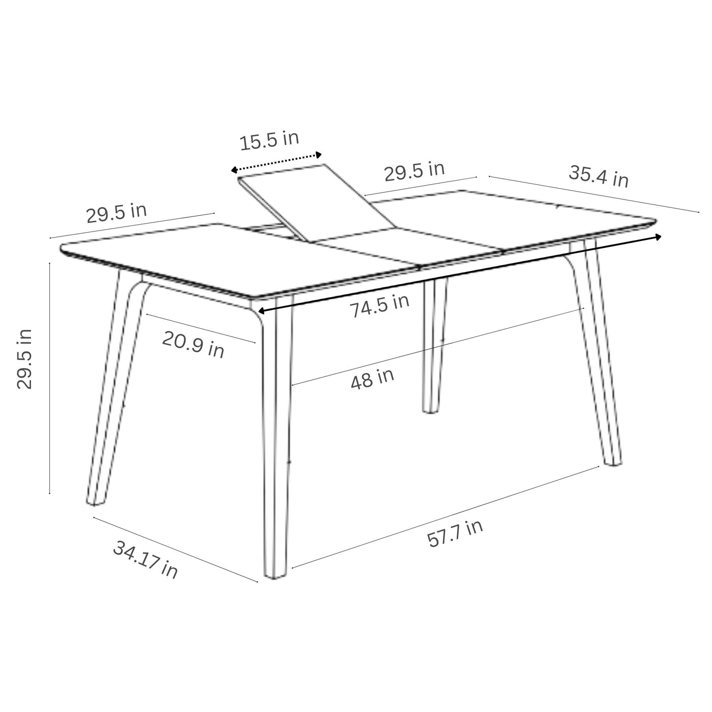 Rockwell Butterfly extension Rubber Wood Table