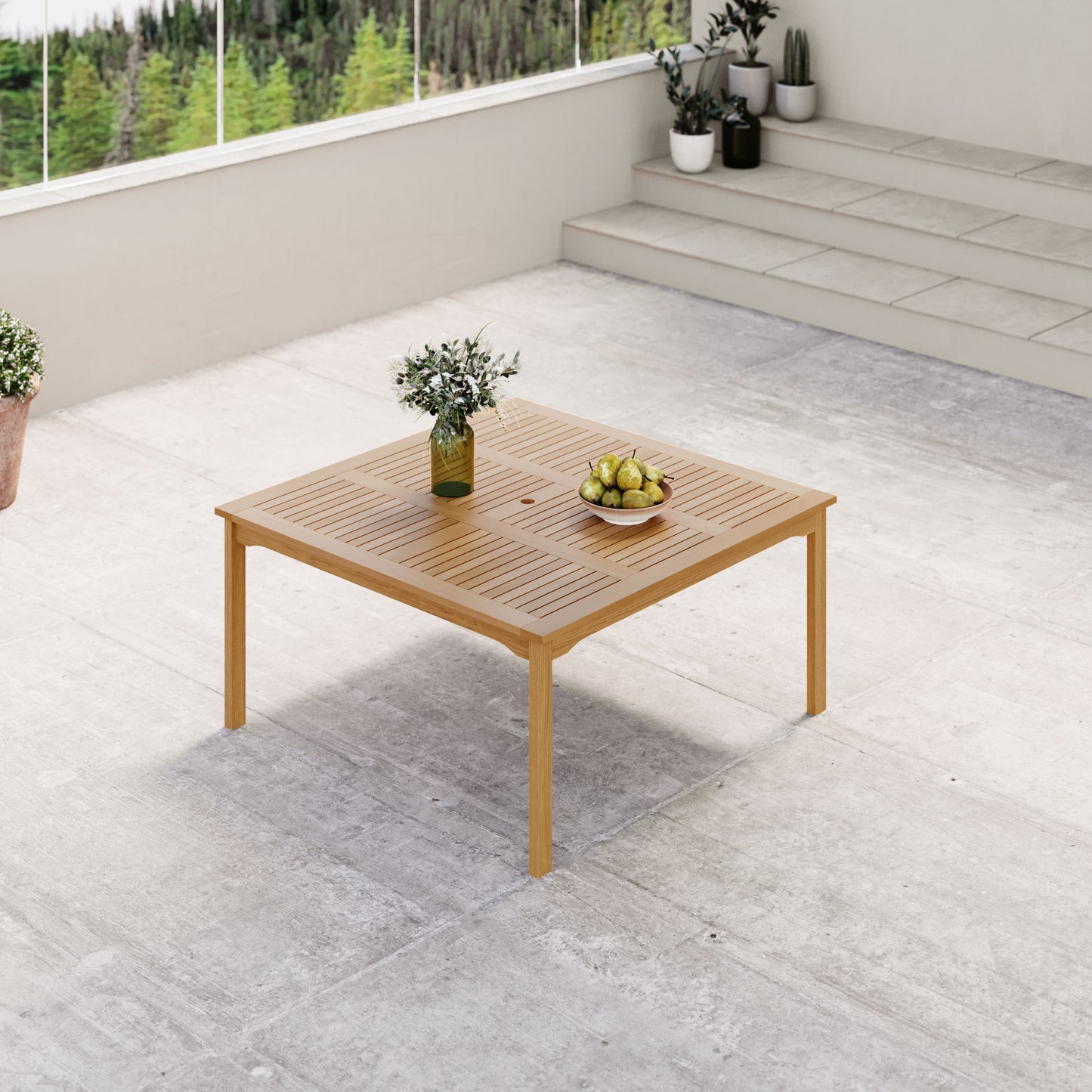 Livorno 100% Teak Finish Solid Hardwood Square Dining Table
