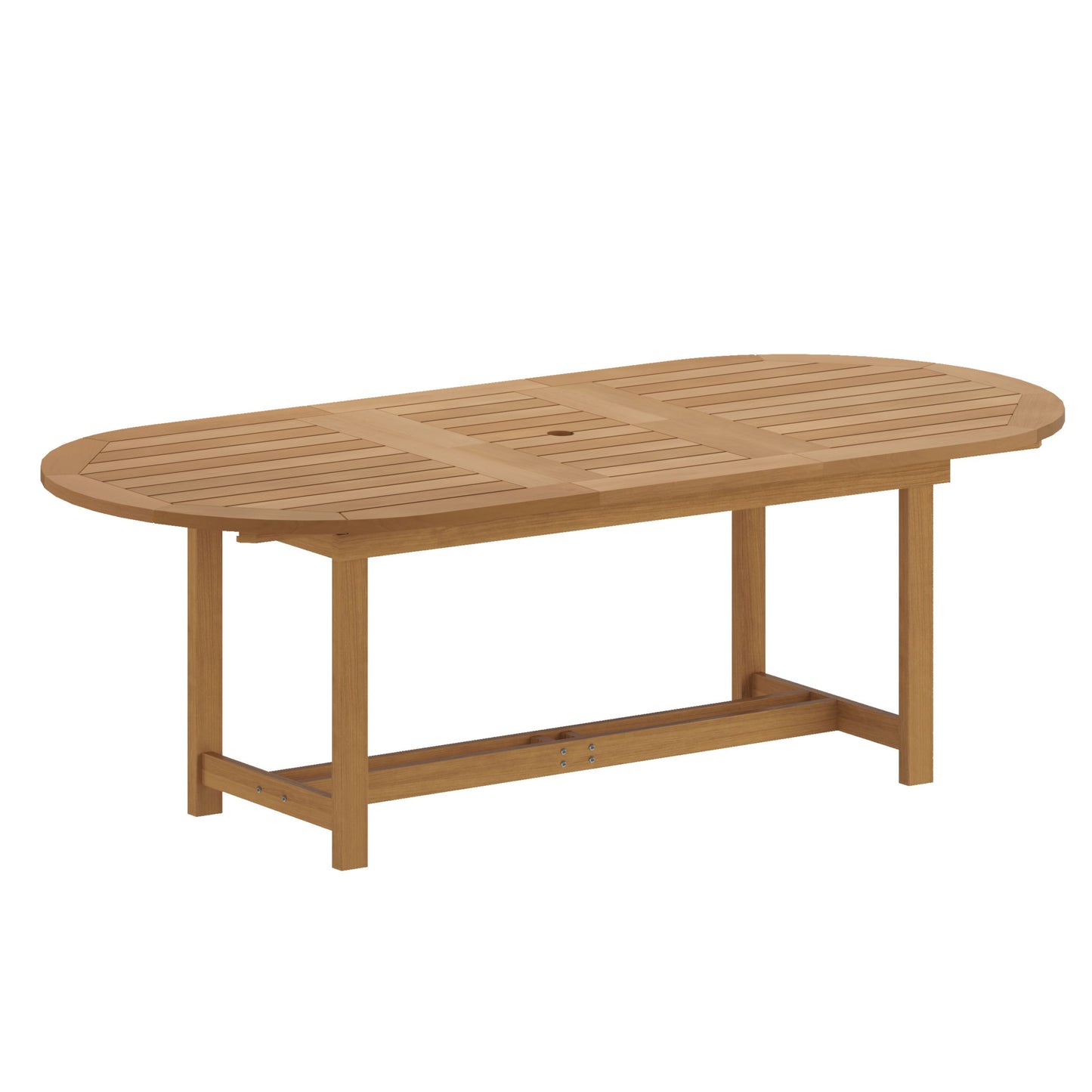 Grand Milano 100% Teak Finish Solid Hardwood Extendable Oval Dining Table