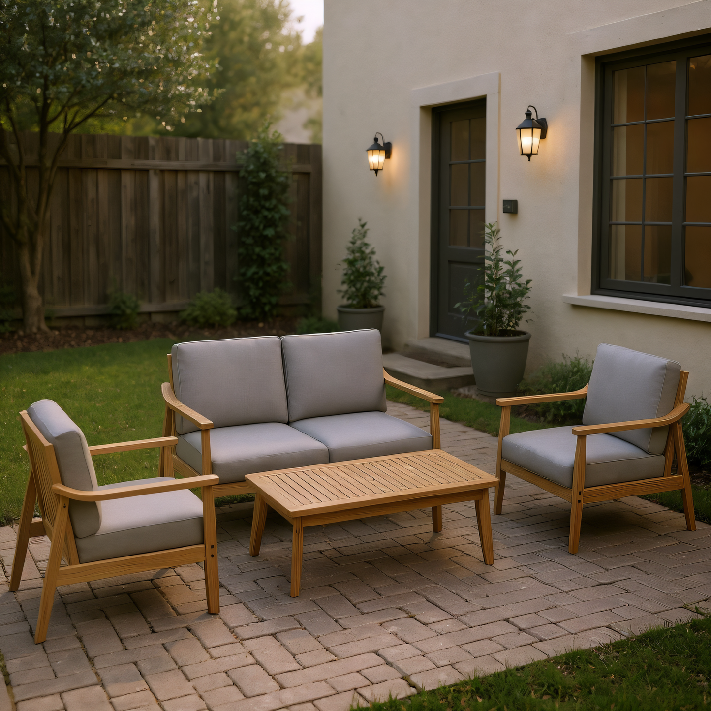 Yuni Teak 100% FSC Certified Solid Wood 2 Seater Sofa