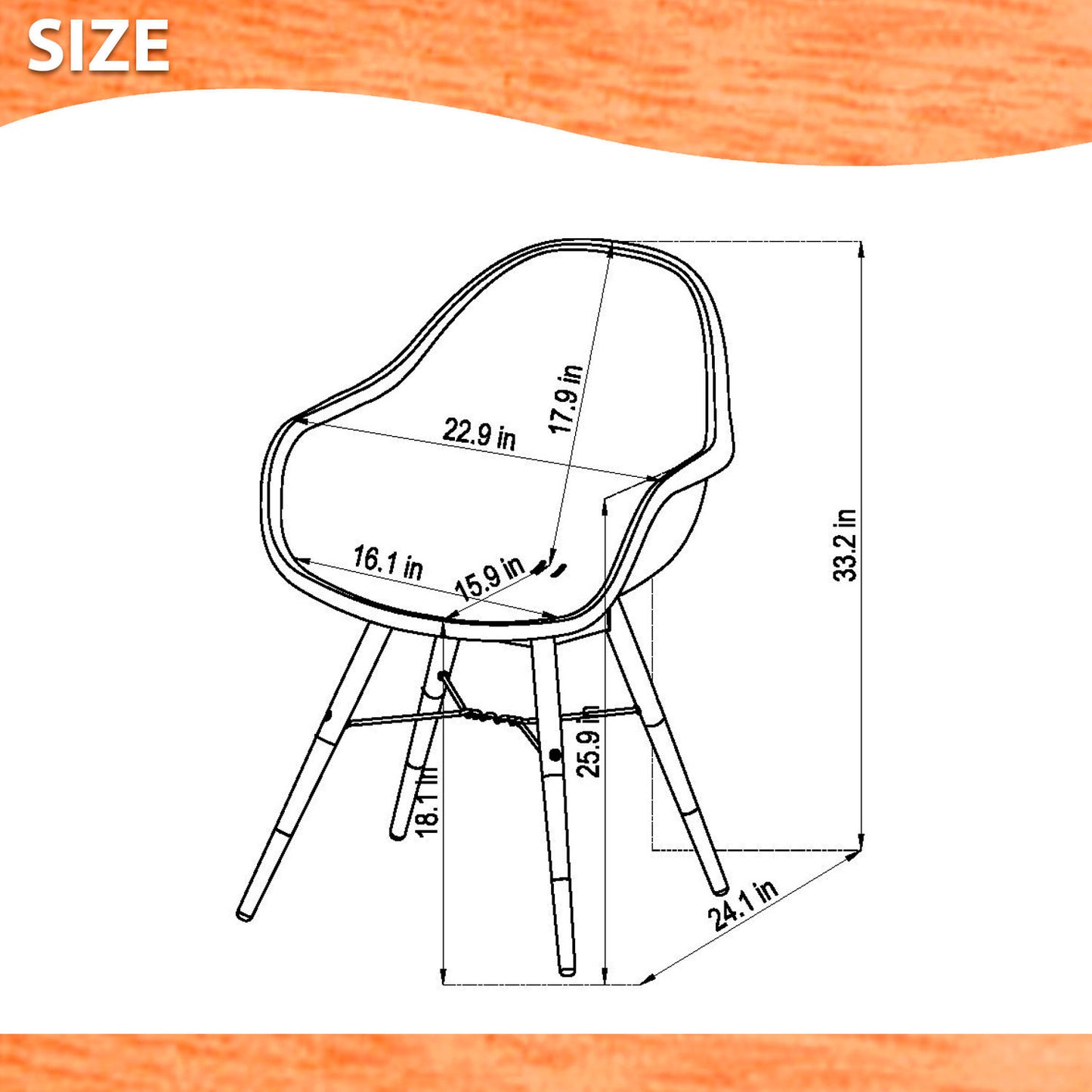 WAS $199. NOW $59. BRAND NEW Arm White Chair Made Of 100% FSC Solid Wood Legs & Resin, Ideal Furniture For Outdoor