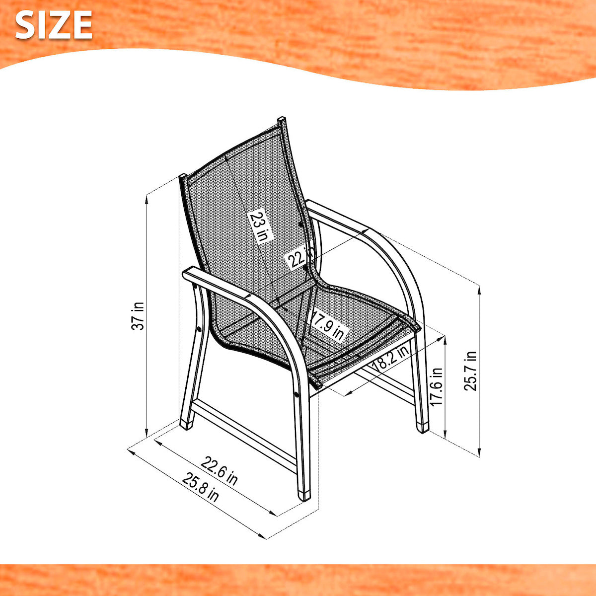 WAS $299. NOW $99. BRAND NEW Arm Black Chair Made Of 100% FSC Solid Wood & Weather-Net, Ideal Furniture For Outdoor