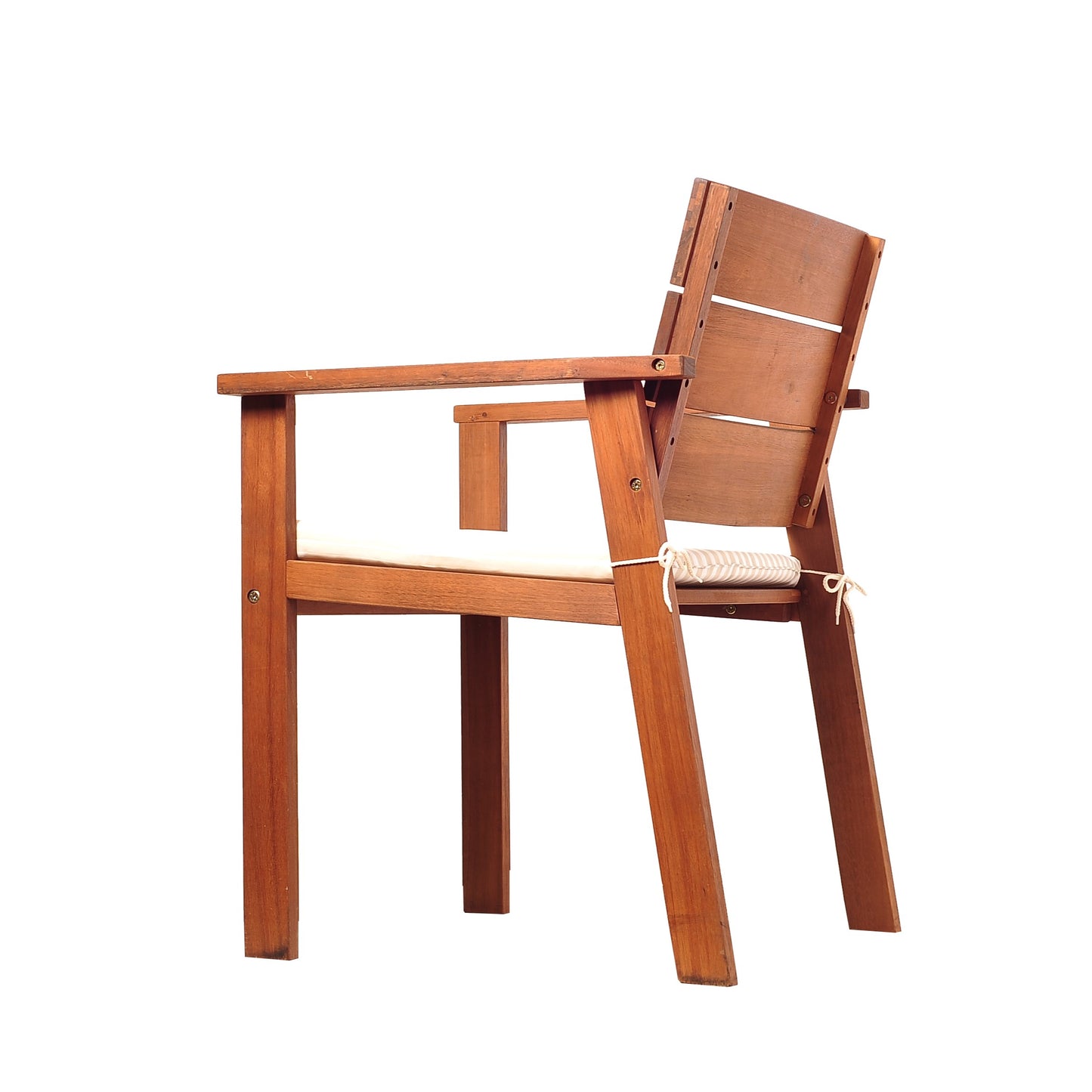 Nelson Wood With Off-White Cushion Chair