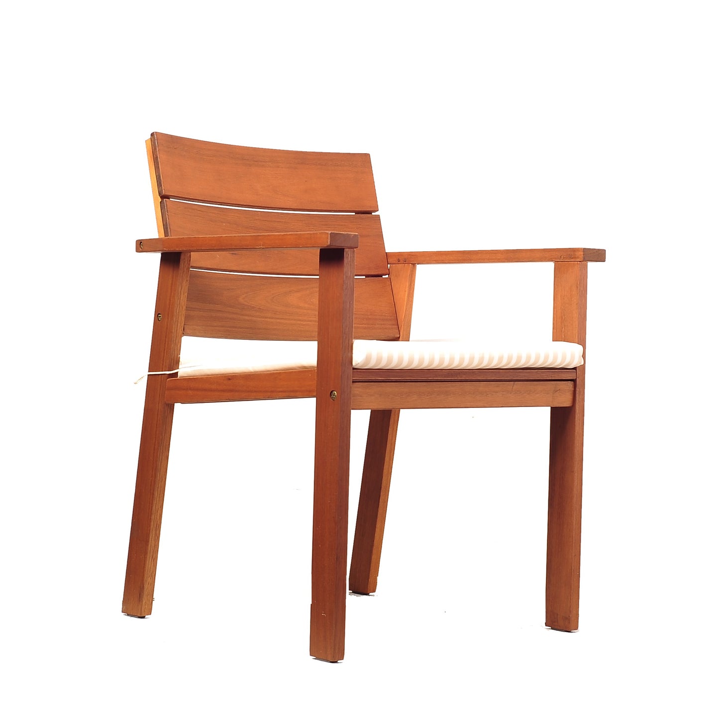 Nelson Wood With Off-White Cushion Chair