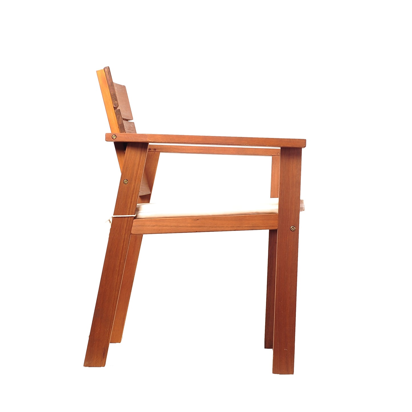 Nelson Wood With Off-White Cushion Chair