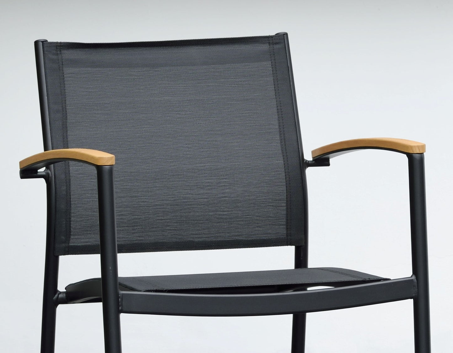 Vera Aluminum With Light Oak Finish Arms Stacking Armchair