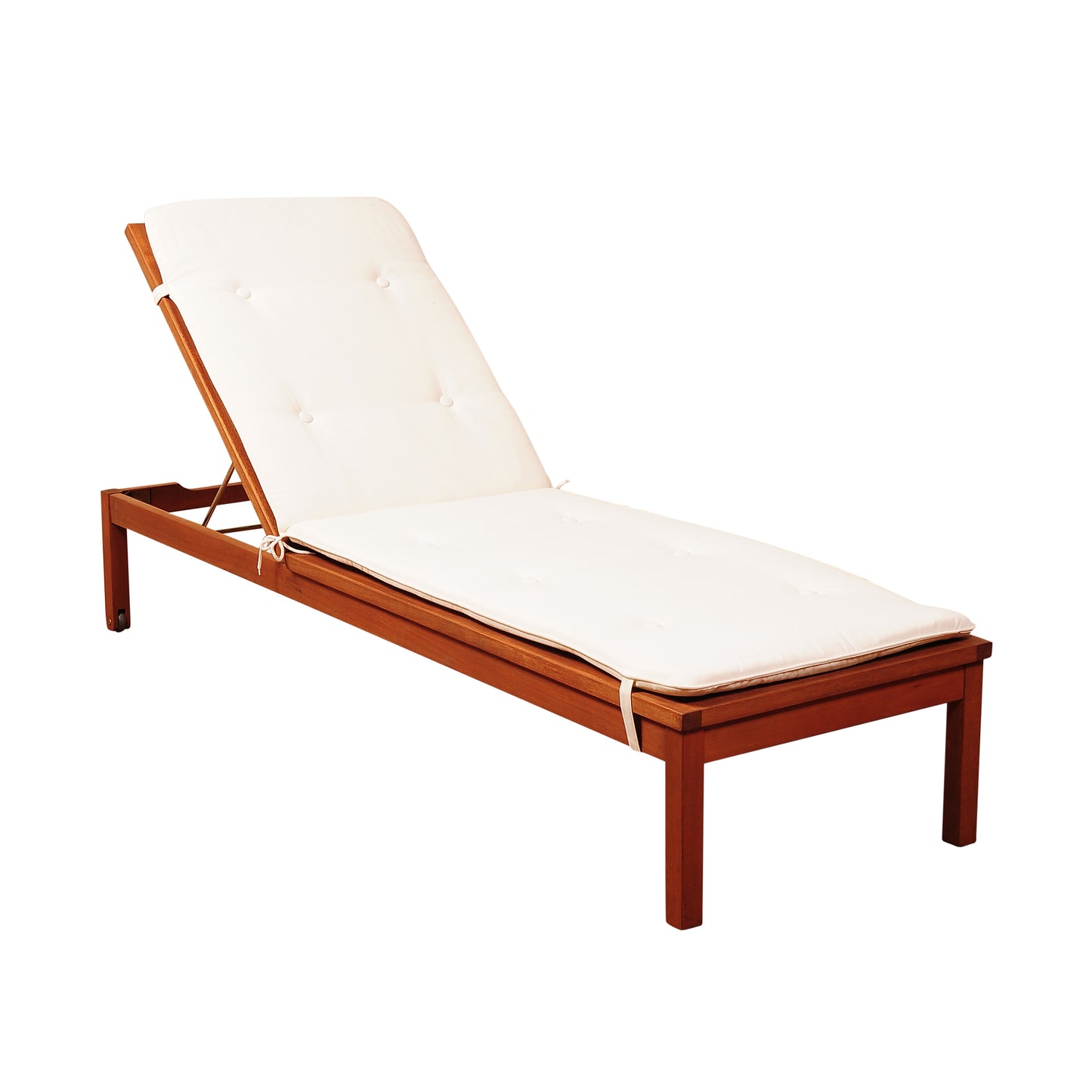 Washburn Hardwood Lounger With White Cushion