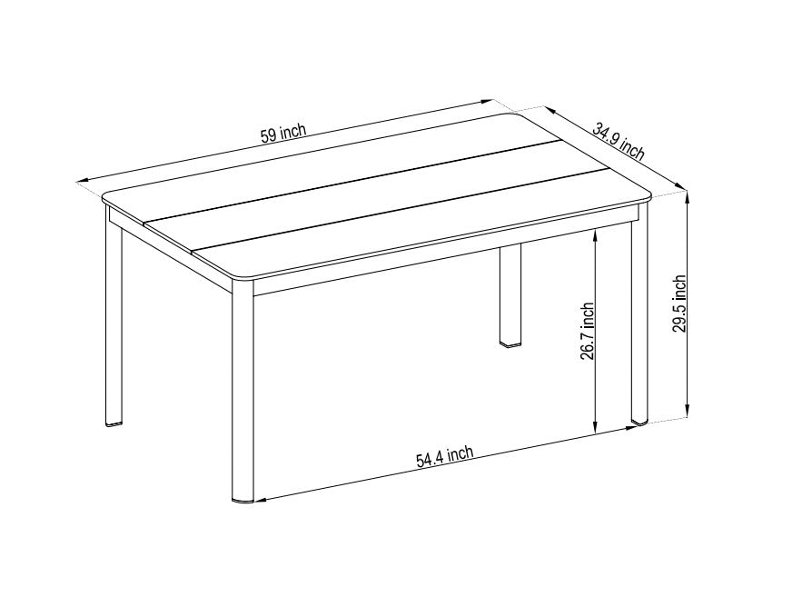 Berlin Aluminum & Duraboard Rectangular Coral Sand Table 59"