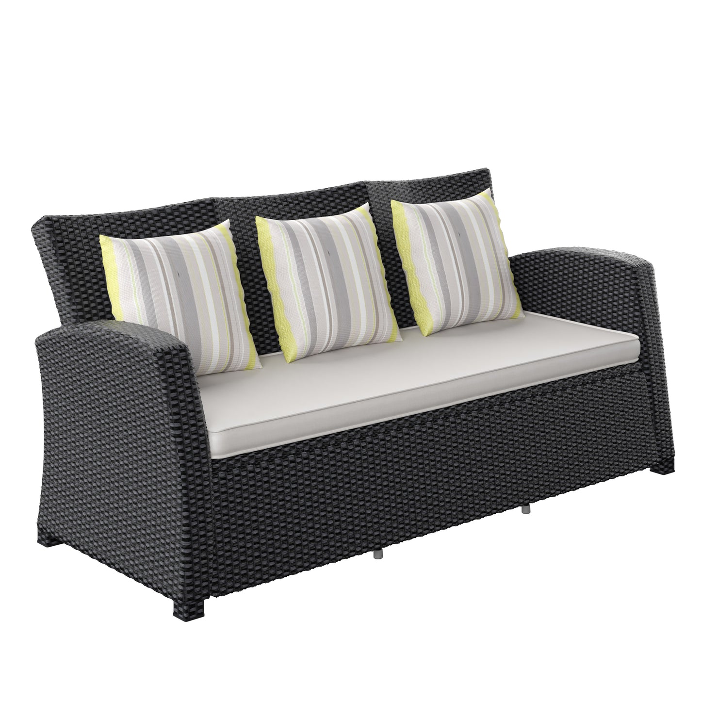 Saigon Aluminum and Wicker 3 Seater Sofa