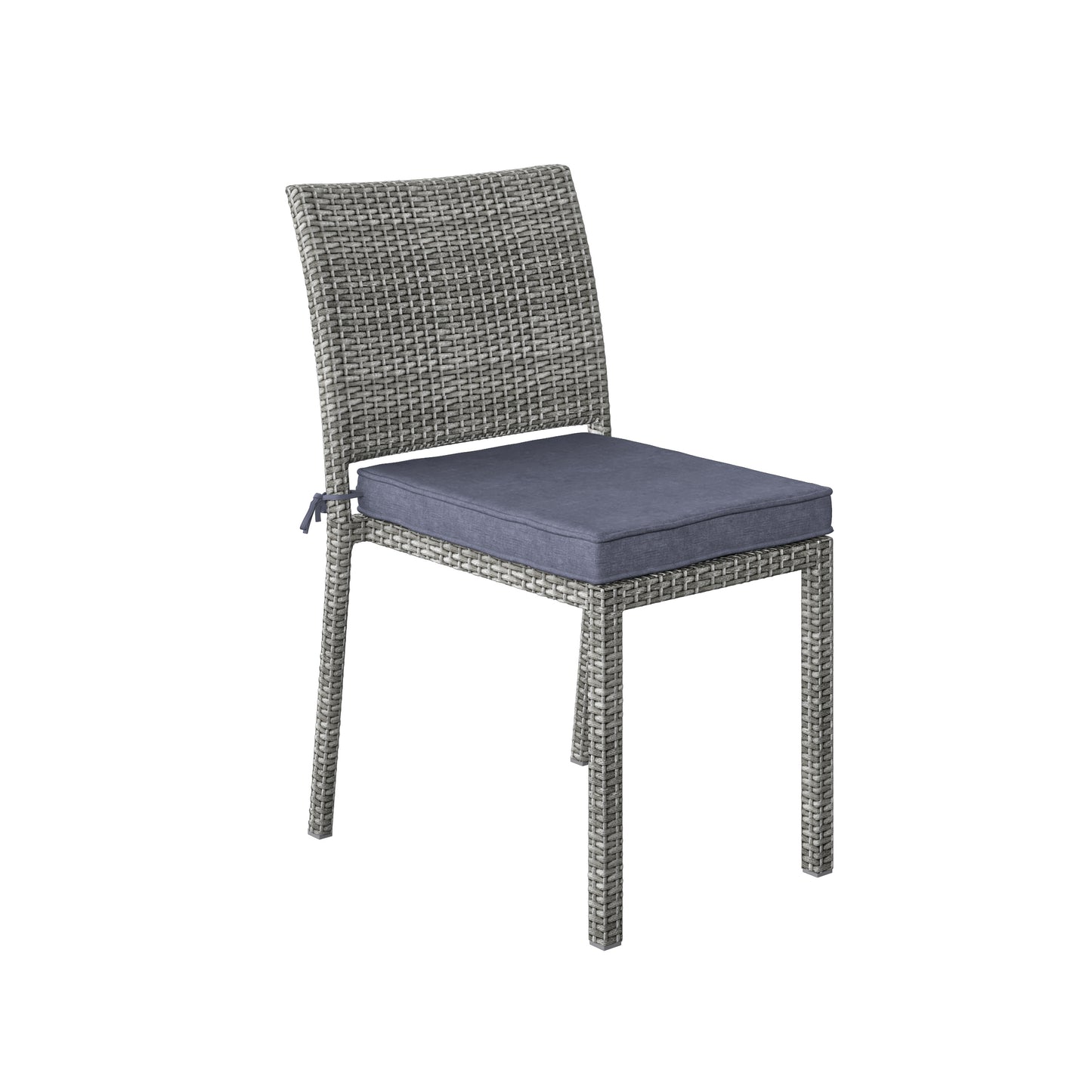 Newliberty Grey Wicker With White Cushion Chair