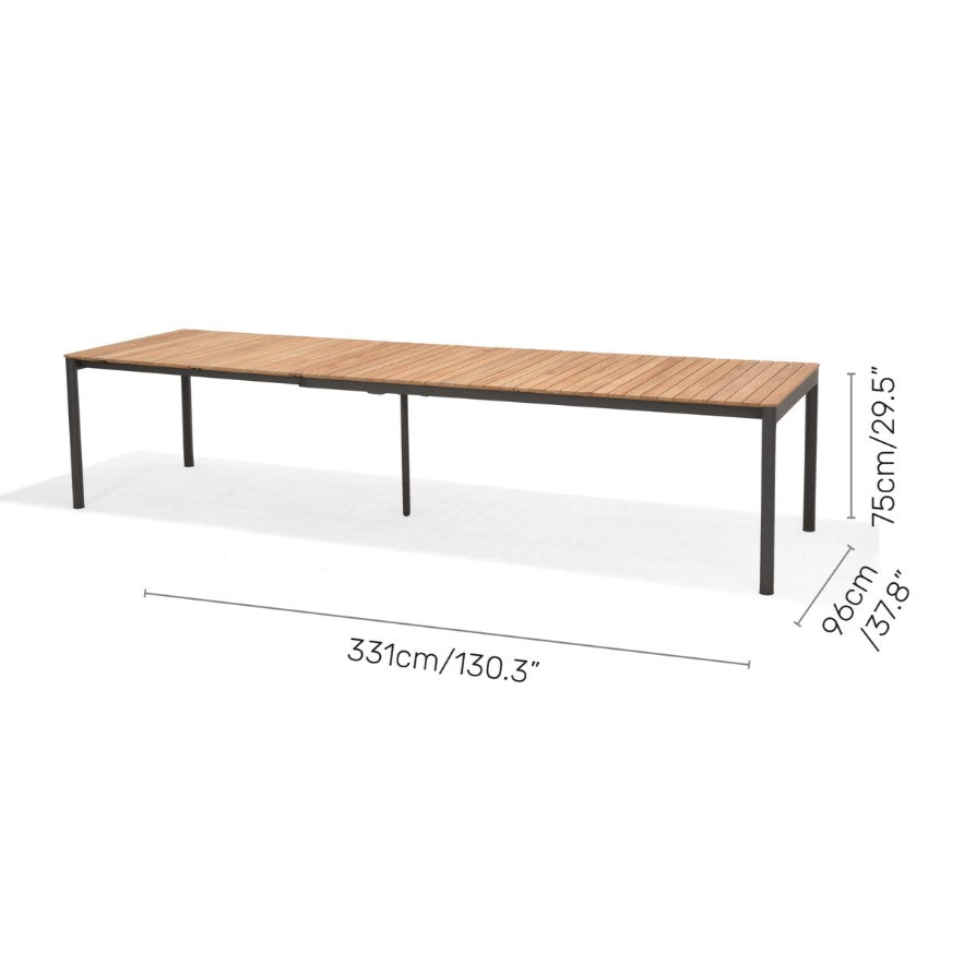 WAS $3299 NOW $2599 *BRAND NEW* 9 Piece Rectangular Extendable Teak Wood Outdoor Dining Set