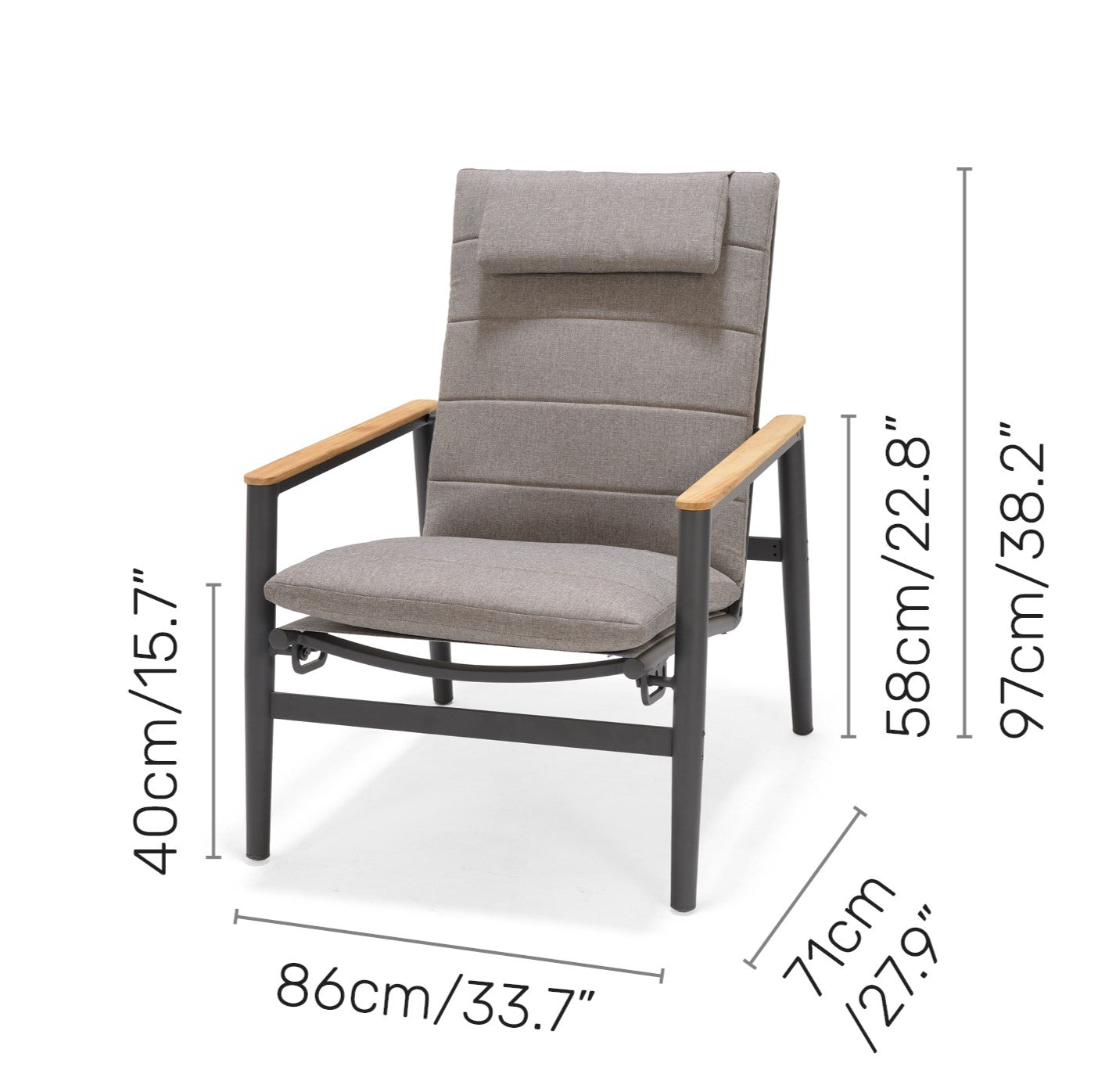 Topaz 3 Pieces Dark Lounge Recliner Chair Set