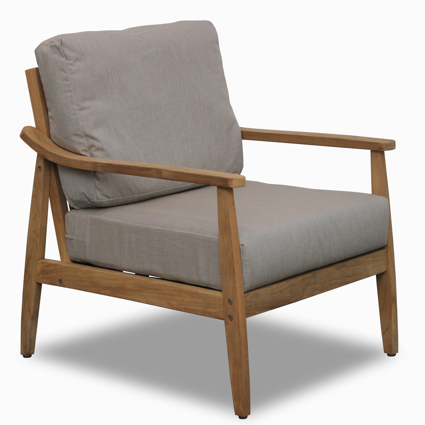 Yuni Teak Wood Armchair With Gray Cushion