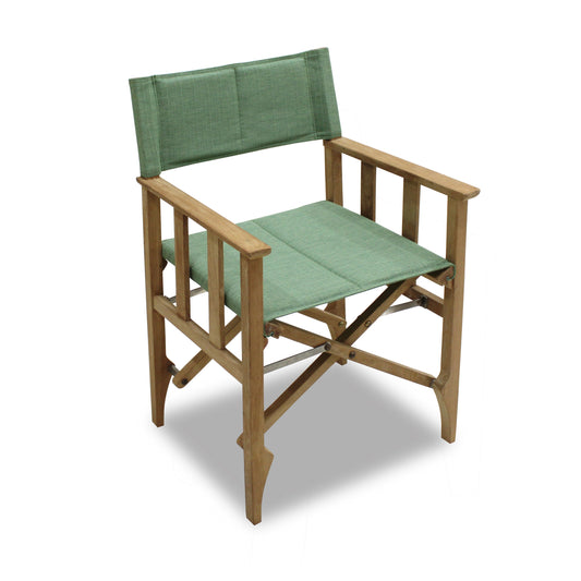 Zircon Teak 100% FSC Certified Solid Wood Green Arm Chair