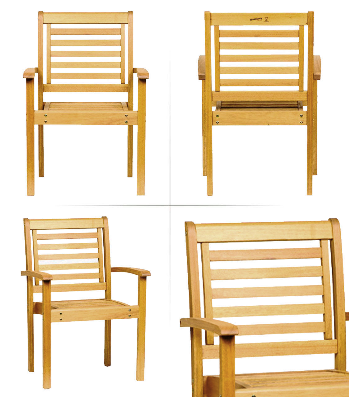 Milano 100% Teak Finish Certified Solid Hardwood Armchair