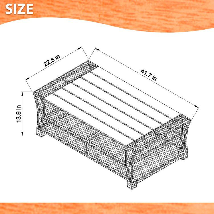 WAS $199 NOW $99 *BRAND NEW* Coffe Table Black Synthetic Wicker Patio | Ideal Furniture For Outdoor