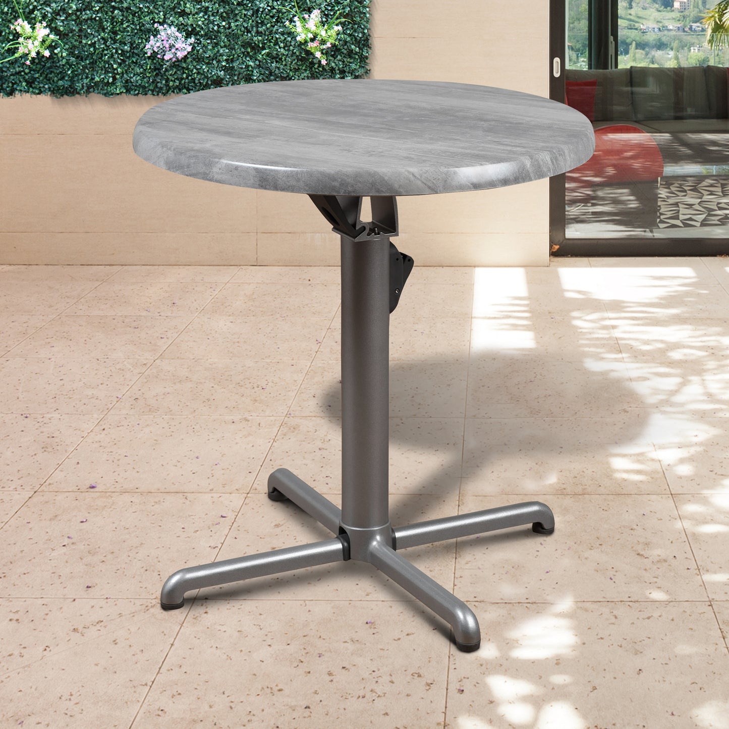 WAS $199 NEW $59 BRAND NEW Round Folding Table Made Of Die-cast Aluminum, Ideal Furniture For Outdoor & patio