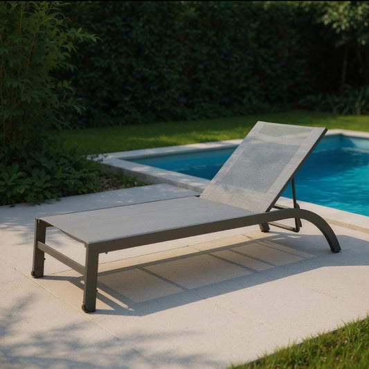 WAS $399 NOW $249 BRAND NEW Aluminum Sling Chaise Lounge - Patio Sunlounger