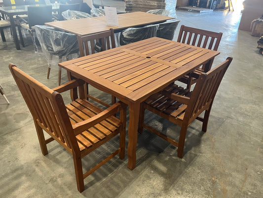 WAS $999 NOW $599 *BRAND NEW* OPEN BOX Rectangular 100% FSC Certified Solid Wood Outdoor Dining Set