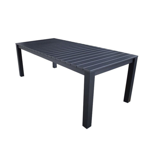 California Aluminum Rectangular Grey Dining Table