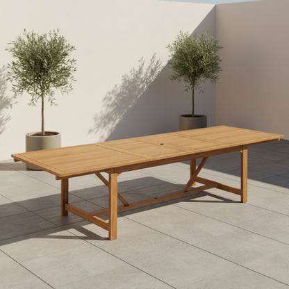Leyland Deluxe Teak Finish  Solid Wood Rectangular Extendable Table