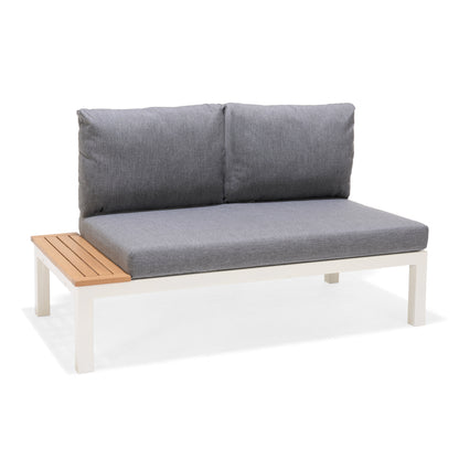 Kings Hydra Aluminum & 100% FSC Certified Solid Wood White Side Sofa