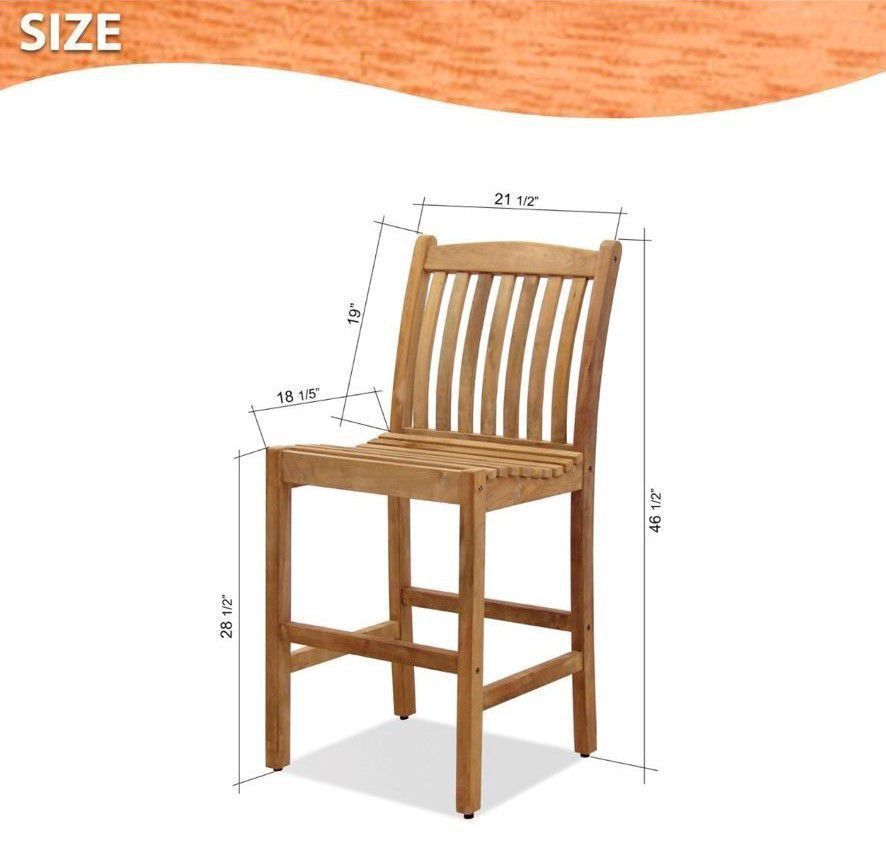 WAS $1999 NOW $1399 *BRAND NEW* 5 Piece Patio Patio Bar Set - 100% FSC Solid Teak Wood