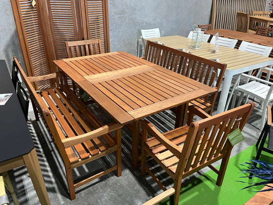 WAS $1699 NOW $999 Open Box (never used) 5 Piece Rectangular Table 100% FSC Certified Solid Wood Dining Set