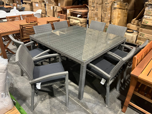 WAS $1999 NOW $999 Open Box (never used) 9 Piece HIGH-QUALITY WICKER Dining Set
