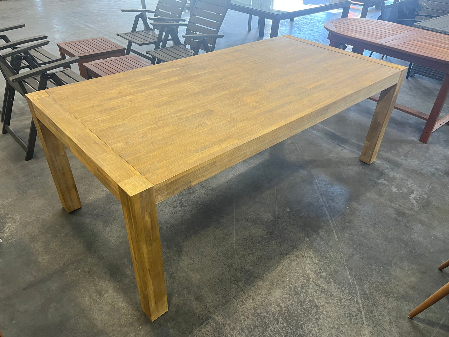 WAS $899 NOW $399 *BRAND NEW* OPEN BOX Rectangular 100% FSC Certified Acacia Wood Outdoor Dining Set