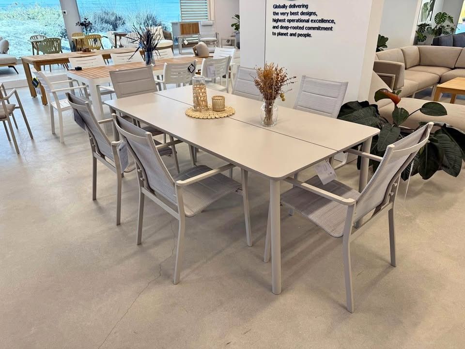 WAS $2999 NOW $1499 BRAND NEW 7 Piece Aluminum Patio Dining Set - Outdoor Table and Chair Set